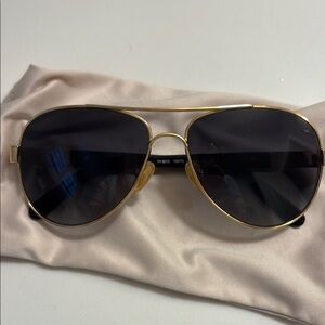 Tory Burch Gold Aviator Sunglasses